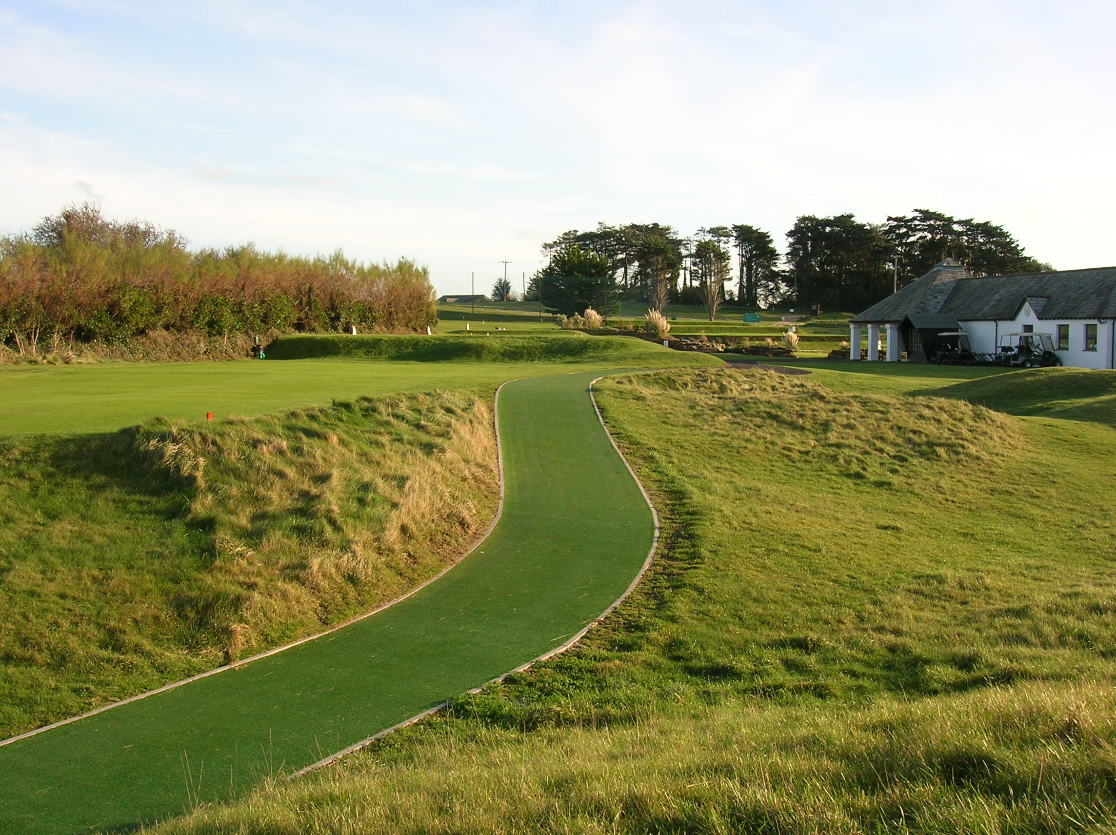 curved pathway up slight mound